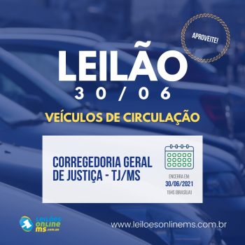 LEILÃO 018/2021  DE VEÍCULOS APREENDIDOS EM AÇÕES PENAIS - PODER JUDICIÁRIO DO ESTADO DE MS