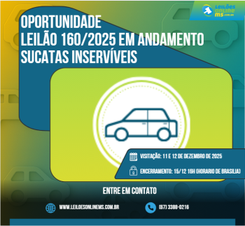 LEILÃO 160/2025 DE VEÍCULOS APREENDIDOS SEM AÇÕES PENAIS COM CERTIDÃO- PORATIA 133 DA DGPC