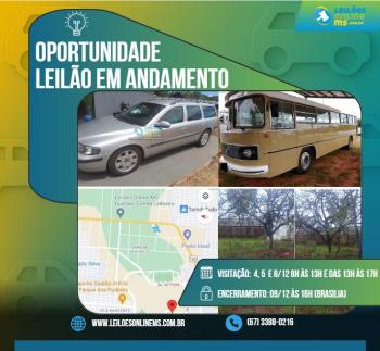LEILÃO EXTRAJUDICIAL DE VEICULO, ONIBUS, MATERIAIS INSERVIVEIS E TERRENO