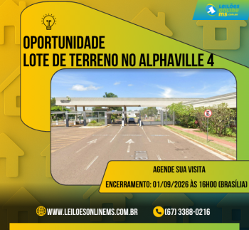 TERRENO NO ALPHAVILLE 4 (QUATRO) – ÁREA TOTAL DE 382,80 M2 – EM CAMPO GRANDE-MS