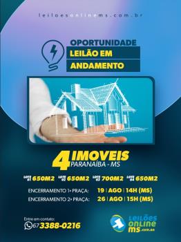 4 (QUATRO) IMOVEIS NA CIDADE DE PARANAIBA - MS